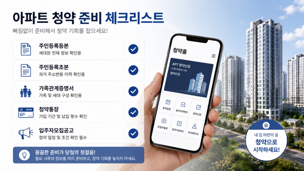아파트 청약 준비 체크리스트