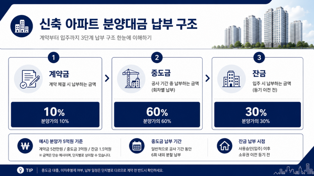 신축 아파트 분양대금 납부 구조