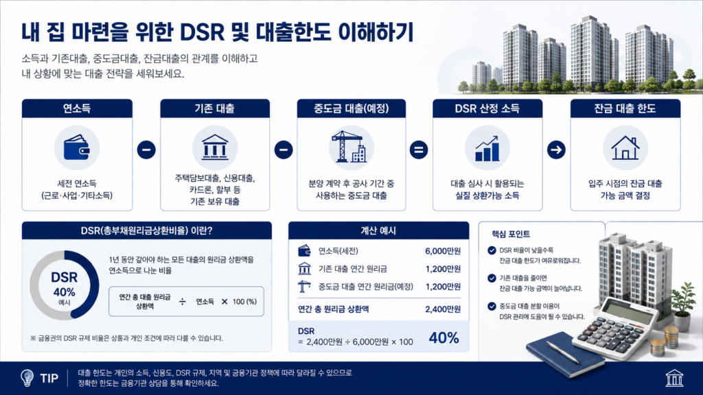 내 집 마련을 위한 DSR 및 대출한도 이해하기