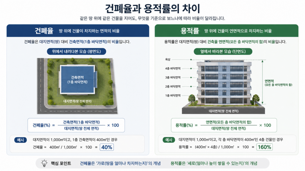 건폐율과 용적률의 차이