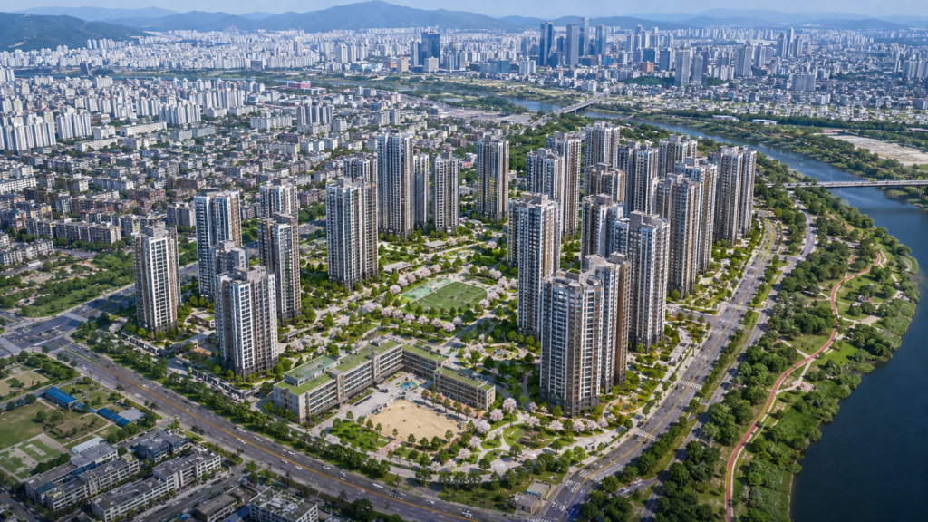 아파트 대단지 재개발 조감도 예시 이미지